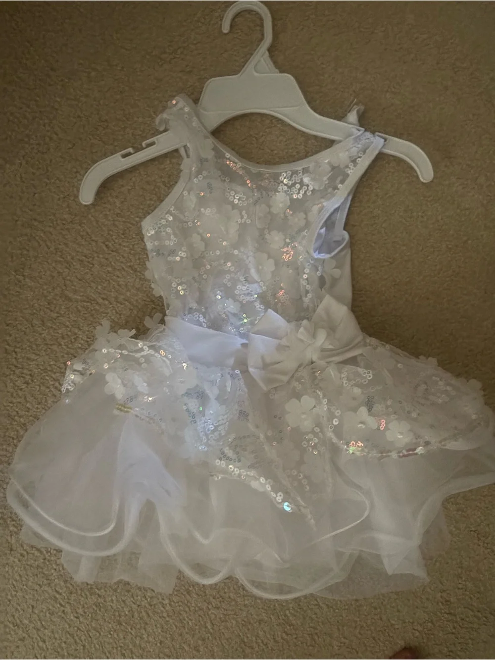 White Kids Lace & Tulle Ballerina Costume Dress children’s Small (5-6)